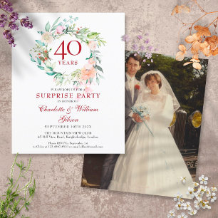 Budget 40 Anniversary Surprise Party Photo Invite