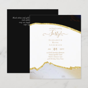 Budget 40th Birthday Glitter Agate Girly Design