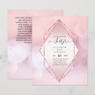 Budget 40th Birthday Glitter Foil Pink Girly