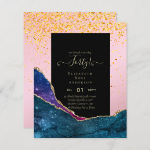 Budget 40th Birthday Glitter Foil Pink Girly