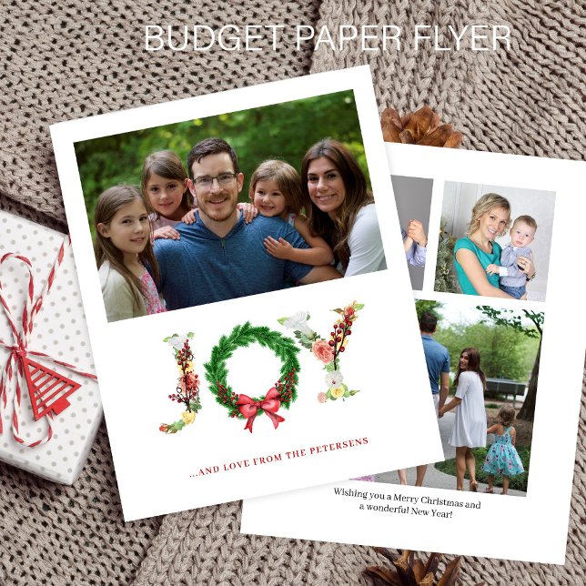 Budget 4 photo collage family Christmas greetings Flyer (Creator Uploaded)