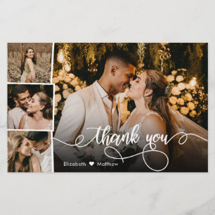Budget 4 Photo Collage Wedding Thank You Script Flyer