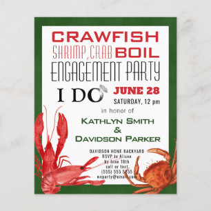BUDGET 4 Photo Engagement Seafood Party Invitation