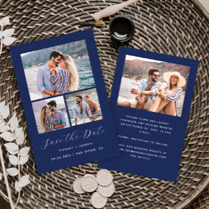 Budget 4-Photo Navy Blue Save the Date