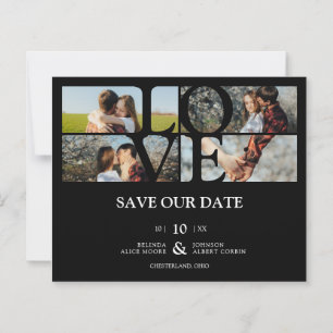 Budget 4 Photos Black Chic Trendy Collage Wedding 