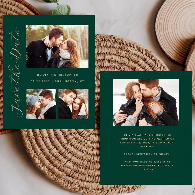 Budget 4 Photos Emerald Gold Save the Date (Creator Uploaded)