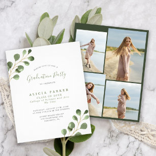 Budget 4 photos graduation party invitation flyer