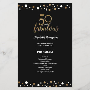 Budget 50 and fabulous fiftieth Birthday Program