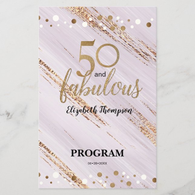 Budget 50 and fabulous fiftieth Birthday Program (Front)