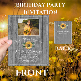 Budget 50 and Fabulous Sunflower grey Birthday