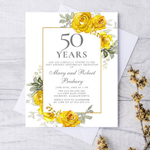 Budget 50th Anniversary Yellow Floral Invitation