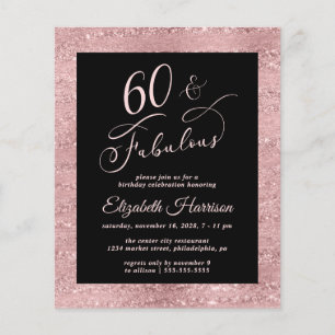 Budget 50th Birthday Party Elegant Rose Gold Flyer