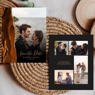 Budget 5-Photo Rust Gold Agate Save the Date