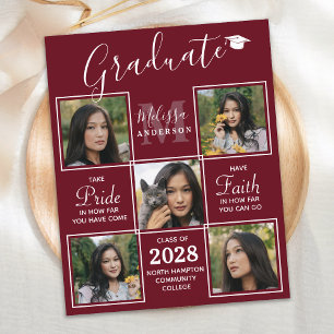 Budget 5 Photo Senior Graduation Party Invitation