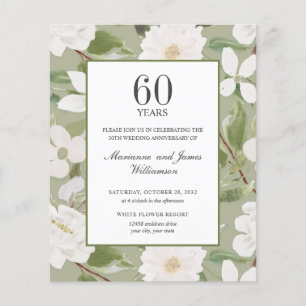 Budget 60th Anniversary PHOTO White Flowers Green