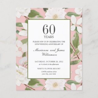 Budget 60th Anniversary White Flowers pink
