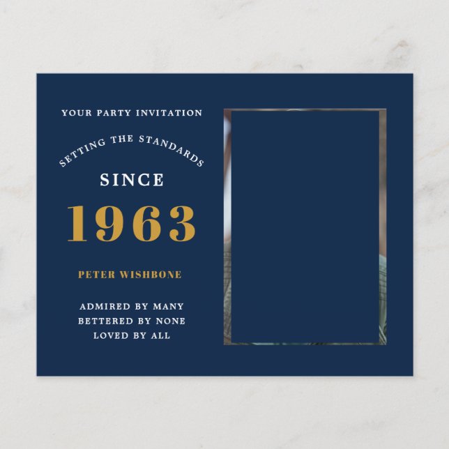 Budget 60th Birthday Invitation 1963 Name Photo Flyer (Front)