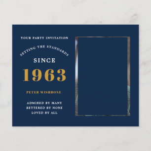 Budget 60th Birthday Invitation 1963 Name Photo Flyer