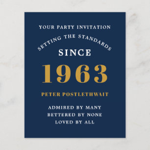 Budget 60th Birthday Invitation Black Gold 1963 Flyer