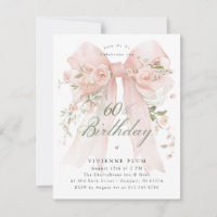 BUDGET 60th Birthday Party Elegant Pink Floral