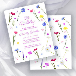BUDGET 60th Birthday Party Wildflower Invitation