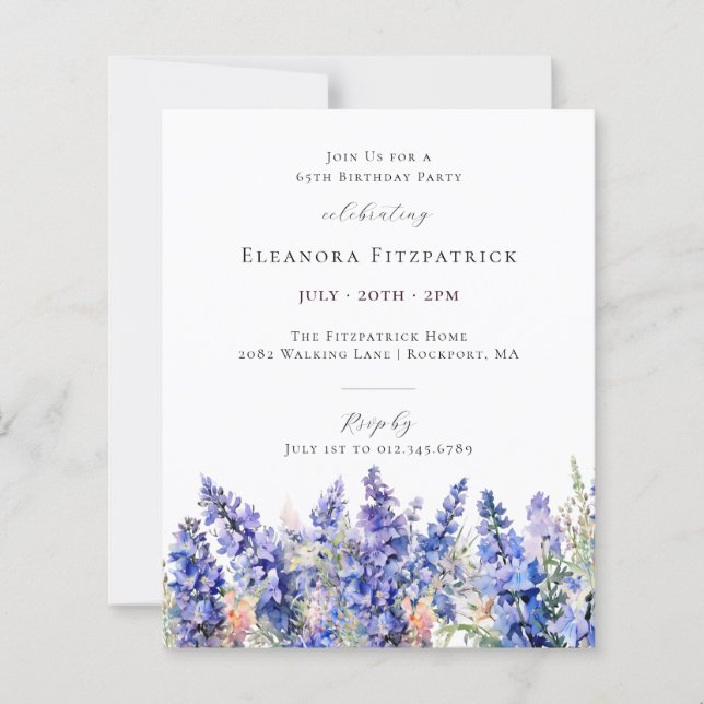 BUDGET 65th Birthday July Birth Month Flower (Front)