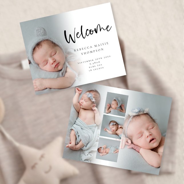 Budget 6 Photo Baby Girl Boy Script Welcome Birth  (Creator Uploaded)