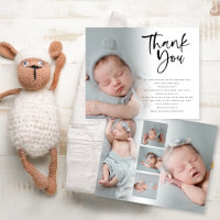 Budget 6 Photo Baby Thank You Birth Announcement