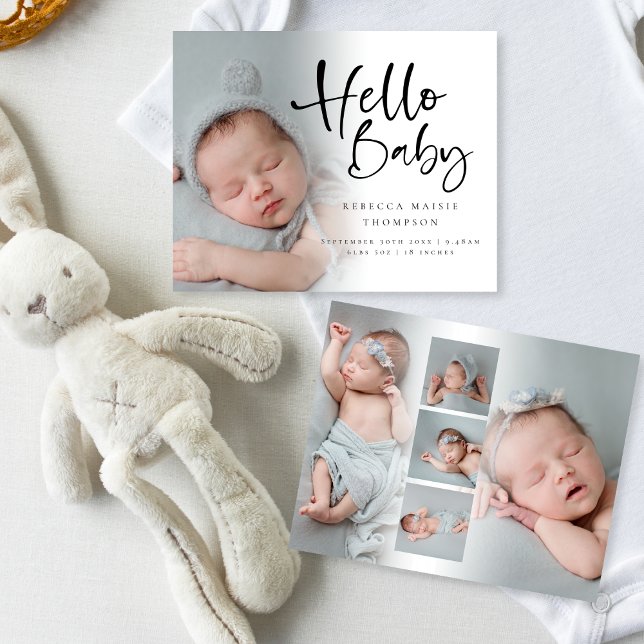 Budget 6 Photo Girl Boy Hello Baby Birth Announce (Creator Uploaded)