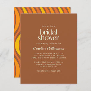Budget 70s Wavy Lines Orange Brown Bridal Shower