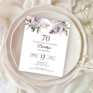 BUDGET 70th Birthday Party Purple Lilac Floral
