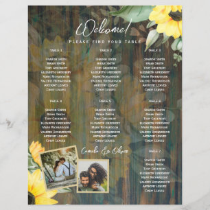 BUDGET 7Table Rustic Wood SUNFLOWERS PHOTO SEATING