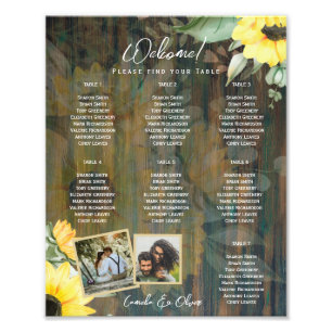 BUDGET 7Table Rustic Wood SUNFLOWERS PHOTO SEATING Print