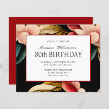Budget 80th Birthday Feminine VINTAGE FLOWERS