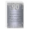 Budget 90th birthday silver glitter invitation