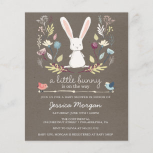 Budget A Little Bunny Baby Shower Invitation Flyer