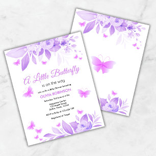 Budget A Little Butterfly Baby Shower Invitation