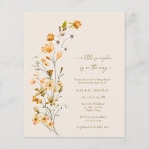 BUDGET A Little Pumpkin Is On The Way Baby Shower Flyer