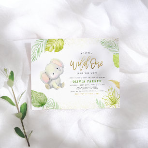 Budget A Little Wild One Elephant Gold Baby Shower