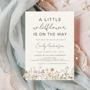 Budget A Little Wildflower Baby Shower Invitation