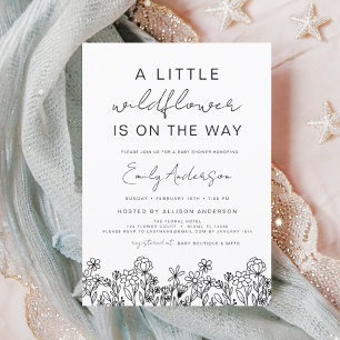 Budget A Little Wildflower Baby Shower Invitation