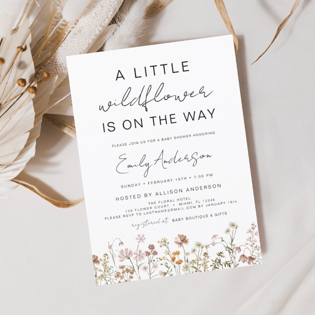Budget A Little Wildflower Baby Shower Invitation (Creator Uploaded)