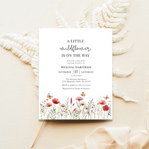 Budget A Little Wildflower Baby Shower Invitation Flyer