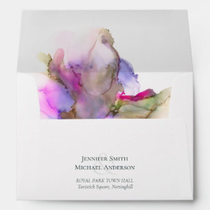 Budget Abstract Rainbow Purple Wedding Envelope