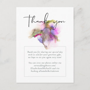 Budget Abstract Rainbow Purple Wedding Postcard