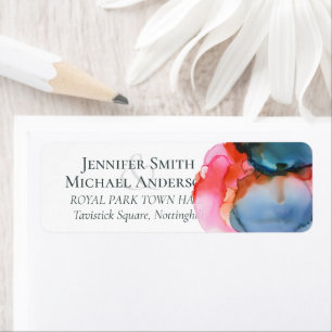 BUDGET abstract Rainbow Watercolor Wedding Return Address Label