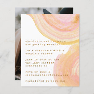 Budget Abstract Watercolor Photo Couples Shower