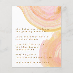 Budget Abstract Watercolor Swirl Couples Shower