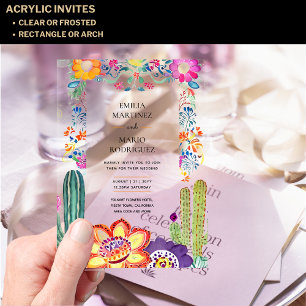 BUDGET Acrylic Clear Fiesta Folkart Wedding Acrylic Invitations