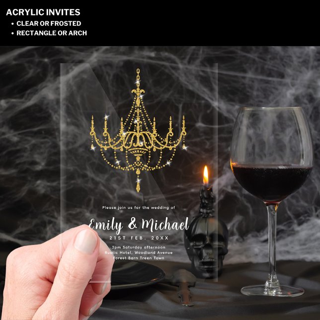 BUDGET Acrylic Clear Gold Lights Elegant Luxury Acrylic Invitations (Creator Uploaded)